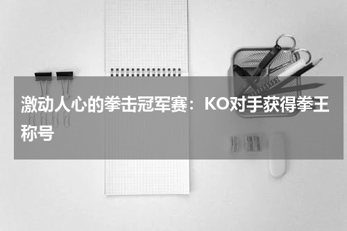 激动人心的拳击冠军赛：KO对手获得拳王称号
