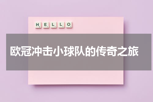  欧冠冲击小球队的传奇之旅